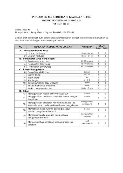 PDF INSTRUMEN UJI SERTIFIKASI KEAHLIAN GURU TEKNIK PENGELASAN