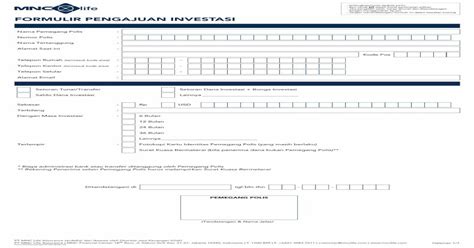 Formulir Pengajuan Investasi Fileformulir Pengajuan