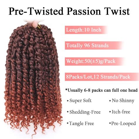 Buy Leeven 10 Inch Pre Twisted Passion Twist Crochet Braids Hair For