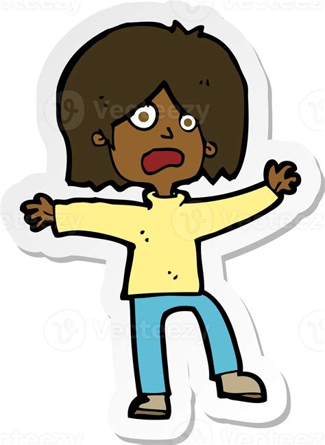 Sticker Of A Cartoon Unhappy Person 42548305 PNG