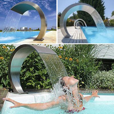 Waterfall Fountain Water Feature Stainless Steel Cascade Swimming Pool