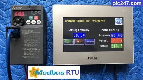 Hmi Proface Modbus Rtu Mitsubishi Fr E Vfd Plc