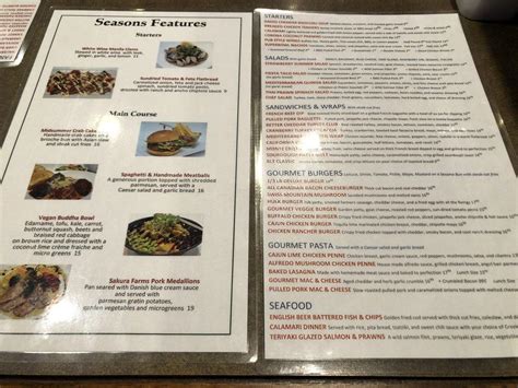 Menu at The Coquitlam Grill restaurant, Coquitlam