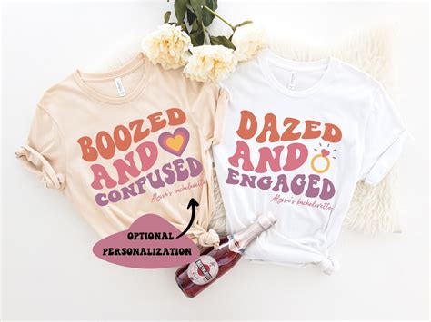 Dazed And Engaged Bachelorette Party Groovy Bachelorette Shirts Retro Bachelorette Party