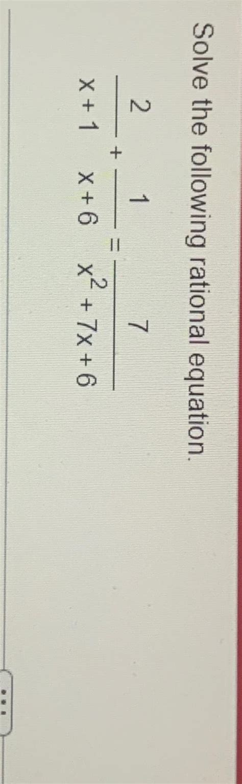 Solved Solve The Following Rational