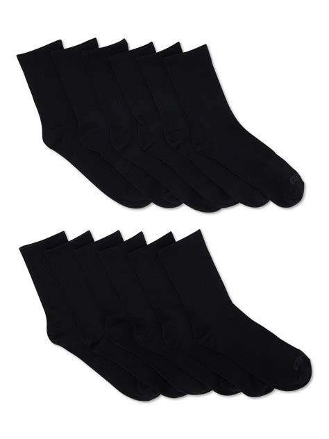 Gildan Mens Half Cushion Terry Foot Bed Mid Crew Socks 12 Pack