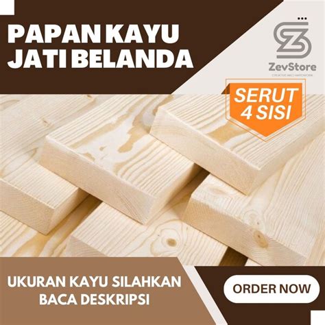 Jual Papan Kayu Jati Belanda Serut Sisi Palet Jati Belanda Shopee