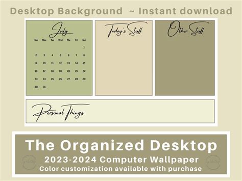 The Organized Desktop Computer Wallpaper Customizable Background and ...