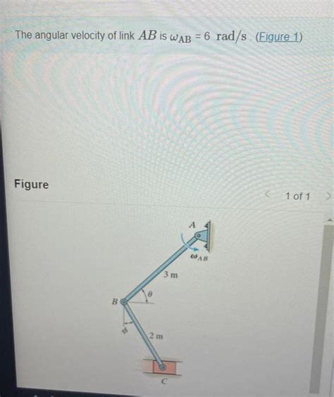 Solved The Angular Velocity Of Link Ab Is Ab Rad S Chegg