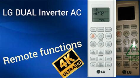 Lg Dual Inverter Ac Remote Functions And Air Filters Youtube