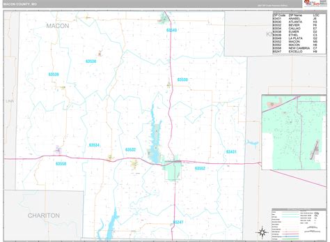 Macon County Mo Wall Map Premium Style By Marketmaps