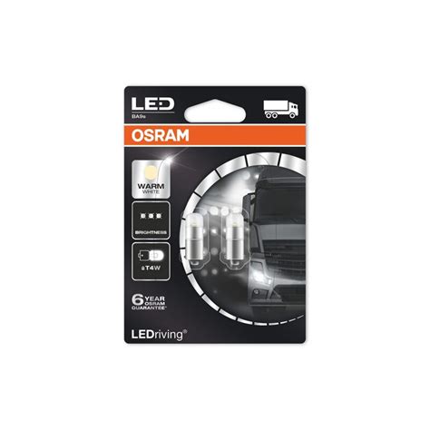 Комплект 2 броя LED лампи Osram тип T4W топло бели 4000K 24V 1W