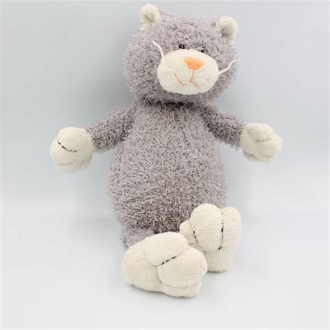 Doudou Peluche Chat Gris Blanc PLANET PLUCH