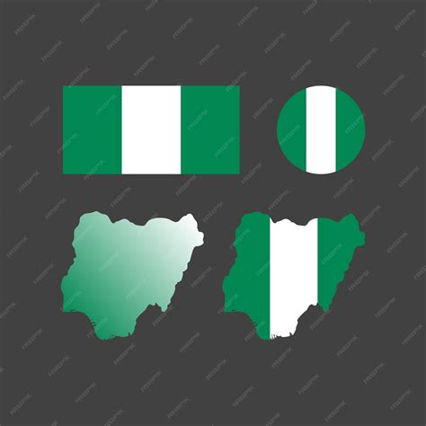 Premium Vector | Nigeria national map and flag vectors set