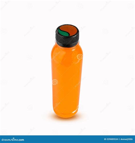 Orange Juice In Pet Bottleisolated On White Stock Photo Image Of