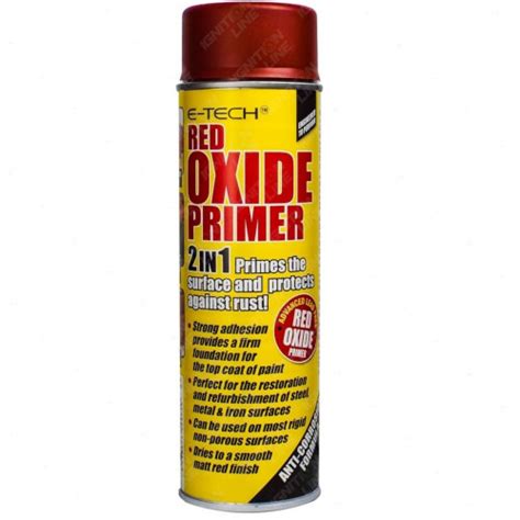 E Tech Red Oxide Primer Spray Aerosol Paint In For Steel Metal Iron