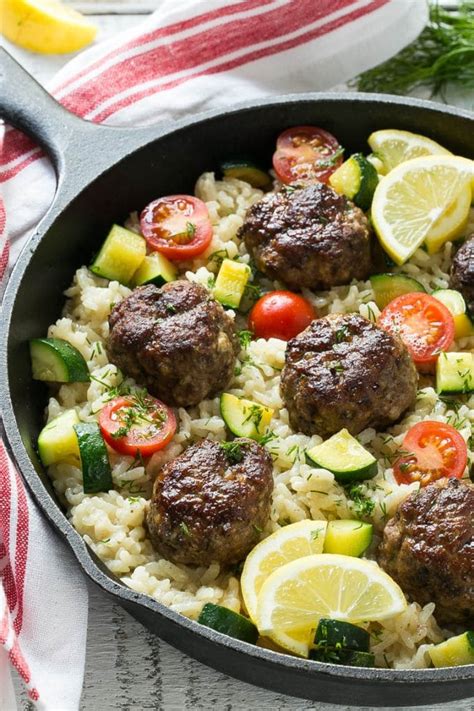 Albóndigas griegas con arroz al limón y eneldo Cazuelas Online