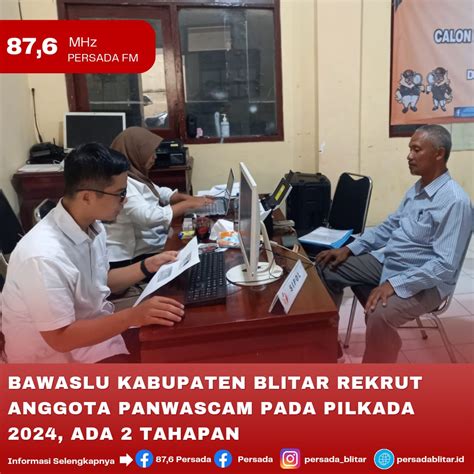 Bawaslu Kabupaten Blitar Rekrut Anggota Panwascam Pada Pilkada