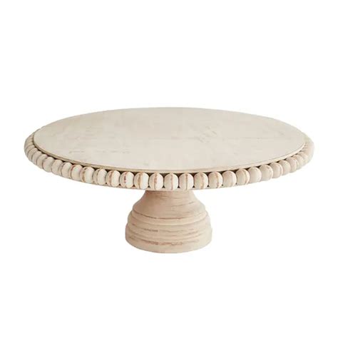 Beaded Wood Whitewash Cake Stand Pier 1 Wood Cake Stand Beaded