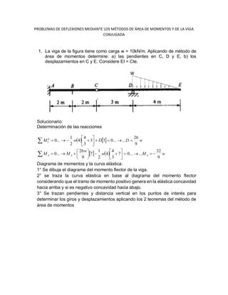 Problemas de deflexiones mediante los métodos de área de momentos y de