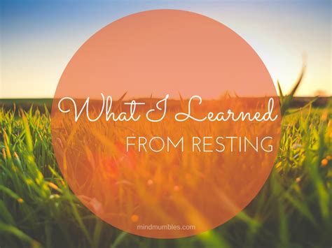 What I Learned - Mind Mumbles 