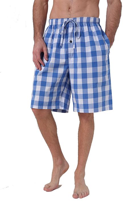 CYZ Men's 100% Cotton Plaid Woven Pajama Shorts Lounge Shorts Sleep Sh ...