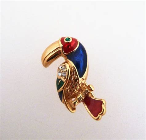 Signed Attwood And Sawyer Vintage Toucan Bird Brooch Enamel Etsy