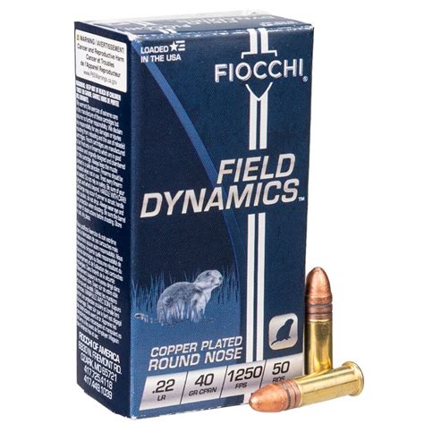 Fiocchi Field Dynamics 22 Long Rifle 40gr CPSP Rimfire Ammo 50 Rounds