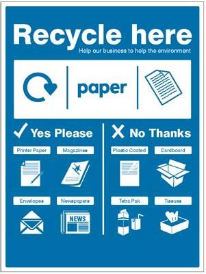 Paper Wrap Recycle Here Sign Warning Safety Signs