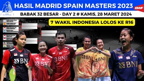 Hasil Madrid Spain Masters 2024 Hari Ini Day2 7 Wakil Indonesia