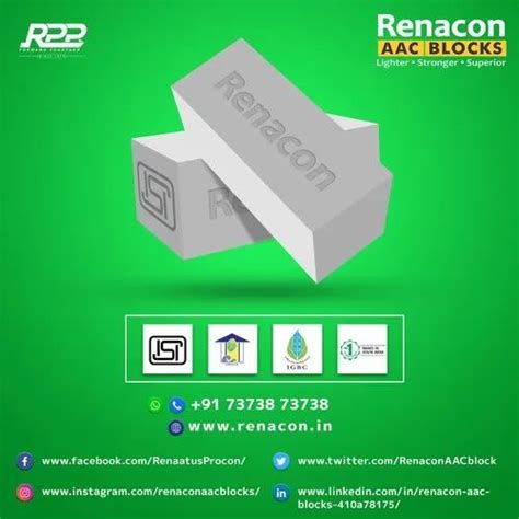 Renacon Light Weight Aac Block At Rs Piece Erode Id