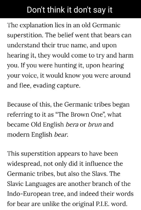 Don T Think It Don T Say It The Explanation Lies In An Old Germanic