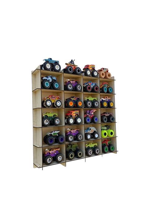 YUSRADESİGNART Hot Wheels Monster Trucks Monster Jam Ile Uyumlu Oyuncak Araba Rafı Kamyon