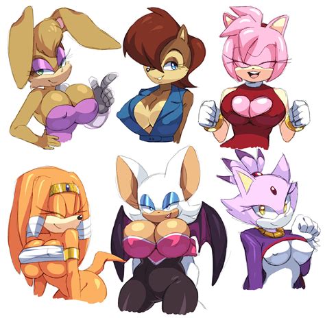 Image 3094469 Amy Rose Blaze The Cat Bunnie Rabbot Rouge The Bat Sally Acorn Sonic Team Squish