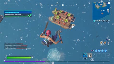 Fortnite Season 3 Aquaman Challenges - Use a Whirlpool at the Fortilla ...