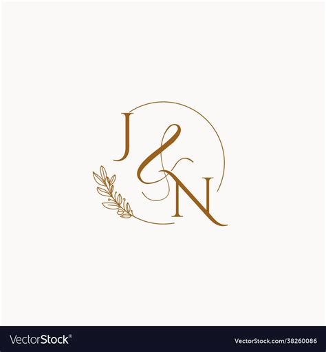 Jn Initial Wedding Monogram Logo Royalty Free Vector Image