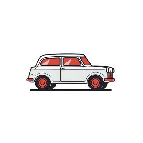 Premium Ai Image Minimalist Car Illustration On White Background