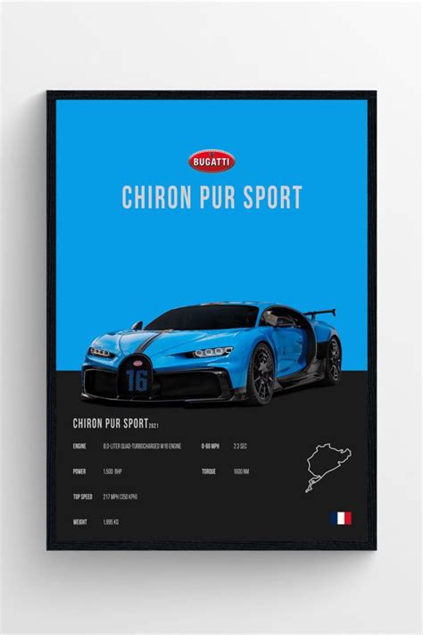 Bugatti Chiron Poster Chiron Pur Sport Poster Print Bedroom Poster