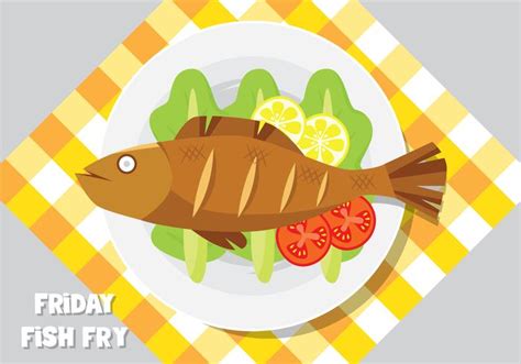 Un Plato De Pescado Frito Vector En Vecteezy