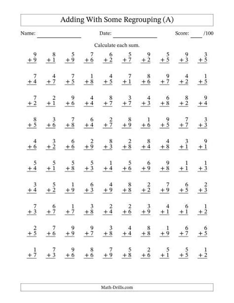 Math Facts Worksheets 2nd Grade Printable