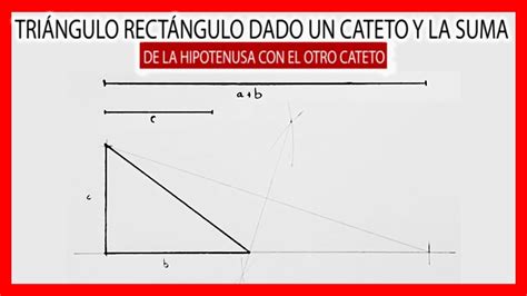 🤩 Triangulo Rectángulo Dado Un Cateto Y La Suma De La Hipotenusa Y El