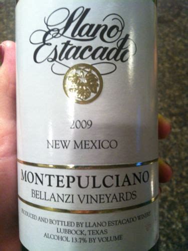 Llano Estacado Winery Bellanzi Vineyards Montepulciano Vivino US