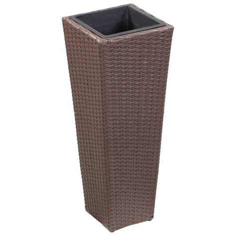 Vidaxl Hochbeet Garten Hochbeet 30 X 30 X 80 Cm Poly Rattan Braun 1