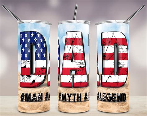 Oz Skinny Tumbler Sublimation Designs Dad Man Myth Legend Etsy