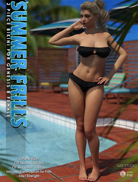 Summer Frills Bikini Genesis 8 Female 3D Figure Assets Sveva