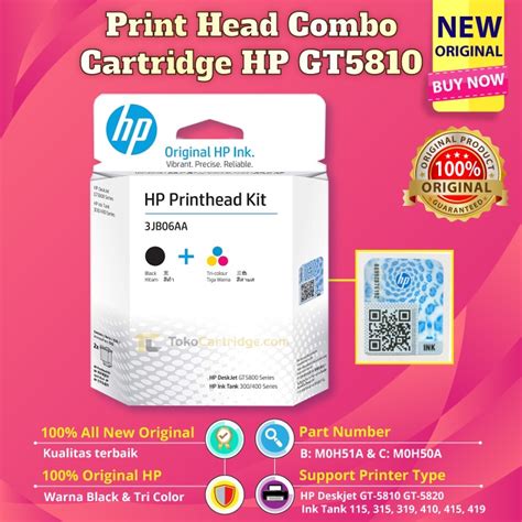 Jual Head GT5810 5820 3JB06AA Cartridge COMBO Black Color Printer HP