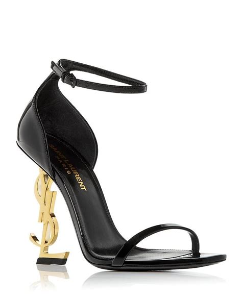 Saint Laurent Opyum 110 Logo Embellished Patent Leather Sandals In