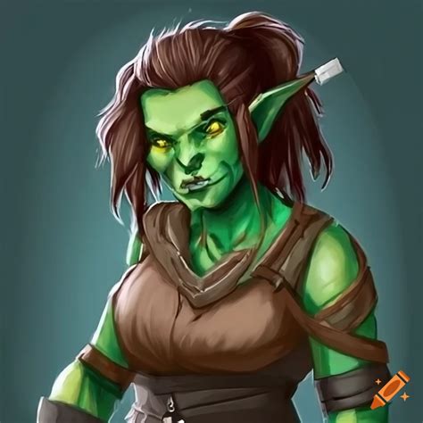 Image Of A Badass Female Half Orc Rogue On Craiyon