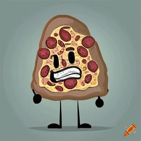 Animated character pizza from an object show on Craiyon