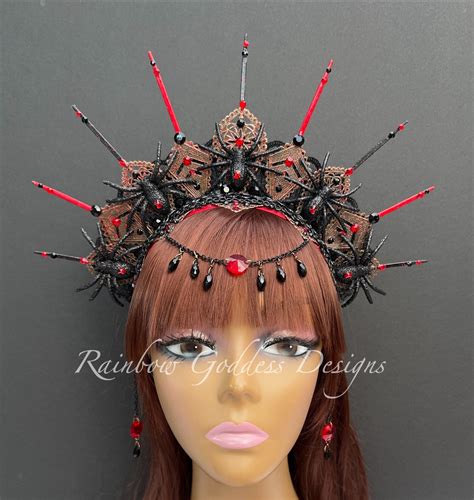 Black Widow Spider Crown Gothic Spider Queen Crown Spider Etsy